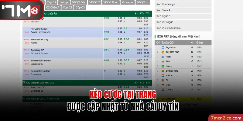 Kèo cược tại chuyên trang được cập nhật từ nhà cái uy tín